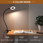 Desk Lamp   3 Color Modes   10 Brightness  Led Reading Light With Clamp  Flexibl