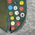 Vtg Boy Scout Of America Merit Sash Green Pleather 46 Merit Badges Outdoors 90s