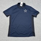Nike Dallas Cowboys Polo Shirt Mens Large Blue On Field Dri-fit Nfl Football New