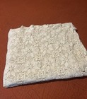 Vintage Handmade Crochet Lace Bedspread Queen Approx 7   x7    Ivory Boho Cottage