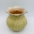 Red Wing Pottery Tulip Planter Vase 896 Mint Green And Yellow Drain Hole Vtg