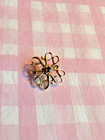 Vtg 1 20 10k Yellow Gf Filigree Flower Brooch Pin W Ruby Center 1  Red Gemstone