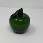 Vintage Murano Style Hand Blown Glass Green Apple Life Size Fruit