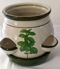 Herb Succulent Planter Ceramic Pottery Tomato Strawberry Pot Attached Saucer Vtg