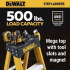 8ft fiberglass Stepladder 12ft reach 500lbs load Capacity exceeds Type Iaa Stand