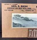 1909 Geo  S  Nash Robbinsdale  Minnesota Calendar Hardware Sheet Metal Work  f8 