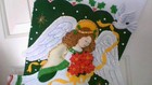 Finished Bucilla Poinsettia Angel Jumbo Stocking 28  All By Hand    Fabulous 