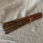 Vintage Japanese Carved Wood Chopsticks Lot Of 16 With Metal Tips