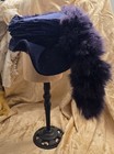Edwardian Blue Velvet Hat W Feather Trims