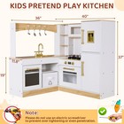 Kids Cooking Pretend Play Kitchen Set Wooden Corner Playset W  Realistic Lights