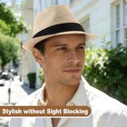 Straw Fedora Hats For Men Women  1920s Short Brim Trilby Panama Hat Summer Be   