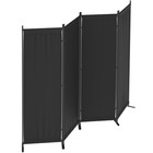 Room Divider 4 Panel Folding Privacy Screen 88  Foldable Wall Black Home