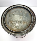 Vintage Calumet Baking Powder Tin  5 Lb Double Acting W  Embossed Lid