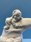 Ceramic Bisque Santa Moon  Mold With Cute Elves Ready To Paint