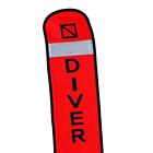 Scuba Diving Diver Below Surface Marker Buoy Smb   Reflective Tape Dive Flag