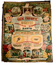 Antique Lord   s Prayer Ten Commandments Lithograph Unframed  James Lee C  1905 