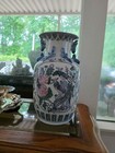 Vintage Large Chinese Porcelain Bird Motif Floor Vase Vase