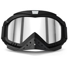 Motorcycle Goggles  Dirt Bike  Ski  Atv Windproof Racing 02 black silver Lens 