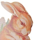 Antique Victorian Mechanical Easter Card Brown Rabbit Hyacinth Die Cut Pull Tab