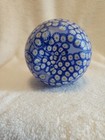 Rare Antique Millefiori Blue   White Floral Barber Bottle