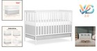 Synergy 5-in-1 Convertible Baby Crib White Greenguard Gold Safe Toddler To Fu   