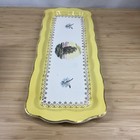 Sarreguemines France Tray Platter Ship Motif Yellow Border Antique Opaque 9443