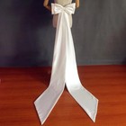 Satin Big Bow With Pin Back Bride Long Satin Ribbon Detachable Wedding Accessory