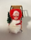Antique  German Santa Claus In Sleigh With  Tree Twig