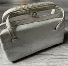 Vtg Silver Purse 60s 70s Evening Bag Clutch   Coin Bag Retro Glam Cocktail Party