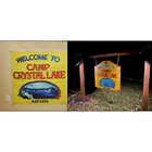 Camp Crystal Lake Sign 3x3 Foot Tapestry Banner Friday The 13th Jason Voorhees