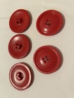 Vintage 5  Large Red Round Buttons