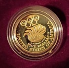 1988-s 0 2419 Oz  Us Olympic  5 Proof Gold Commemorative Coin 0 900 Fine Km 220