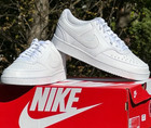 Nike Men s Court Vision Low Next Nature Triple White Leather Sneakers