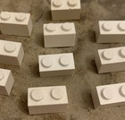 Lego Vintage White 1x2 Brick Lot   3004  Used  10 Total  