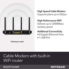 Netgear Nighthawk Cable Modem Wifi Router Combo  c7800  - Compatible With Cable