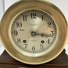 Chelsea Brass Ships Bell Clock With Key   Stand 1953 Vintage