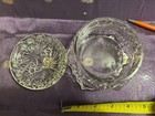 Antique Pressed Glass Covered Trinket  lidded  Powder Vanity Jar