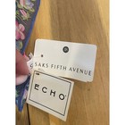Nwt Echo Classic Vintage Blue Pink Floral Silk Square Scarf Saks Fifth Avenue