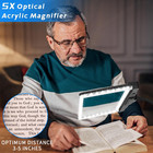 Nzqxjxz 5x Large Magnifying Glass With Light And Stand  42 Led Flexible Goosenec