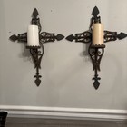 Vintage Pair Cast Metal Cross 22   x 16   