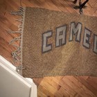 Vintage Camel Rug Mat Tramp Art 44x28   