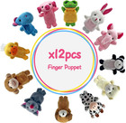 12 Pcs Finger Puppets Set Mini Stuffed Animals Finger Puppet For Storytelling Pl