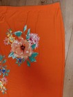Cato C Est 1946 Maxi Skirt Womens Plus 26w 28w Orange  Floral Pull On Stretchy 