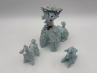Vintage 1950 Blue Spaghetti Poodle Set Of 3 Missing Chain 