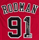 Dennis Rodman Autographed Custom Chicago Red black Jersey Jsa Authentication