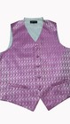 Ferrecci Mens L Pink Gray Swirl Vest Set Bow Tie Long Tie Formal Wedding New