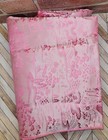 Vintage Asian Rectangular Pink Set 12 Napkins   Table Cloth Silky Mcm 98    Length