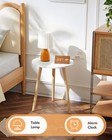 Round Side Table White Nightstand Coffee End Table For Living Room Bedroom Small