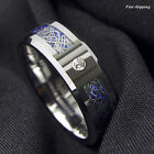 8mm Cz Silver Celtic Dragon Tungsten Carbide Ring Wedding Band Atop Men Jewelry
