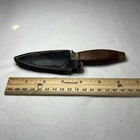 Vintage Boot Dagger Knife Fixed Blade Wood Brass Handle   Sheath Pakistan